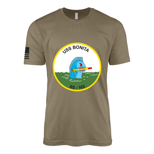USS Bonita (SS-165) Submarine T-Shirt Tactically Acquired Coyote Brown S
