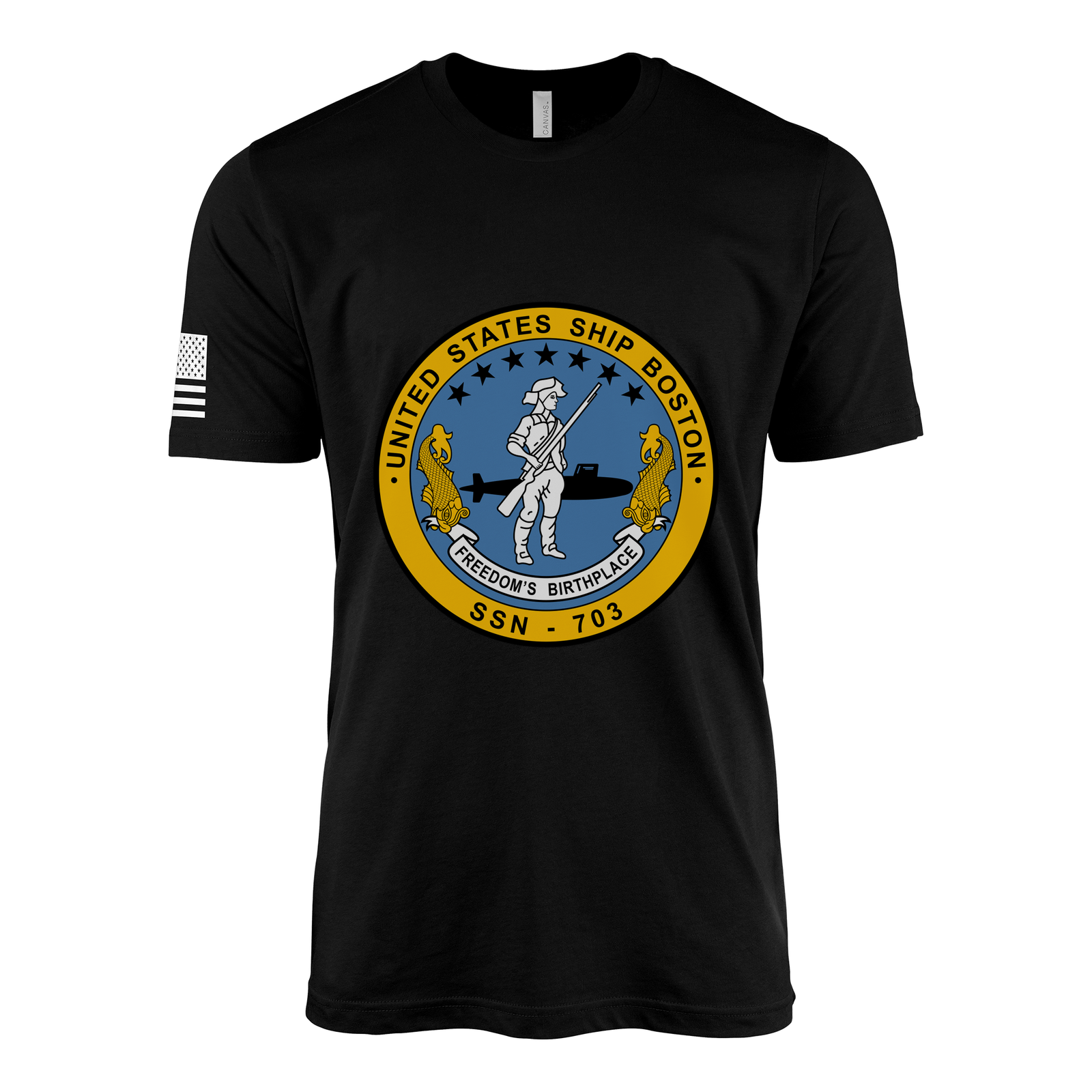 USS Boston (SSN-703) Submarine T-Shirt Tactically Acquired Black M