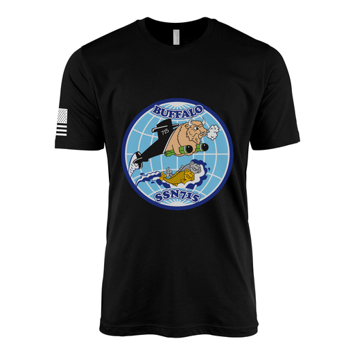 USS Buffalo (SSN-715) Submarine T-Shirt Tactically Acquired Black M
