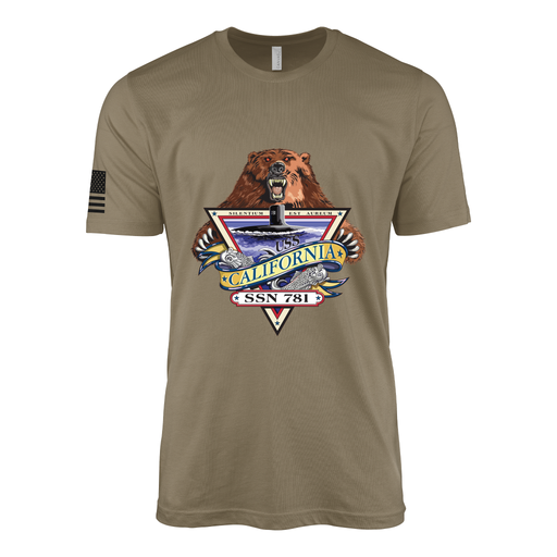 USS California (SSN-781) Submarine T-Shirt Tactically Acquired Coyote Brown S