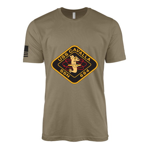 USS Cavalla (SSN-684) Submarine T-Shirt Tactically Acquired Coyote Brown S