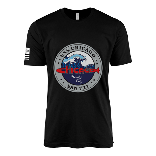 USS Chicago (SSN-721) Submarine T-Shirt V2 Tactically Acquired Black M
