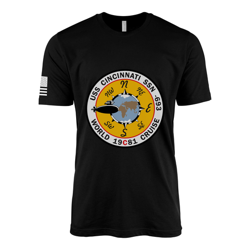 USS Cincinnati (SSN-693) Submarine T-Shirt Tactically Acquired Black M