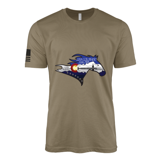 USS Colorado (SSN-788) Submarine T-Shirt Tactically Acquired Coyote Brown S