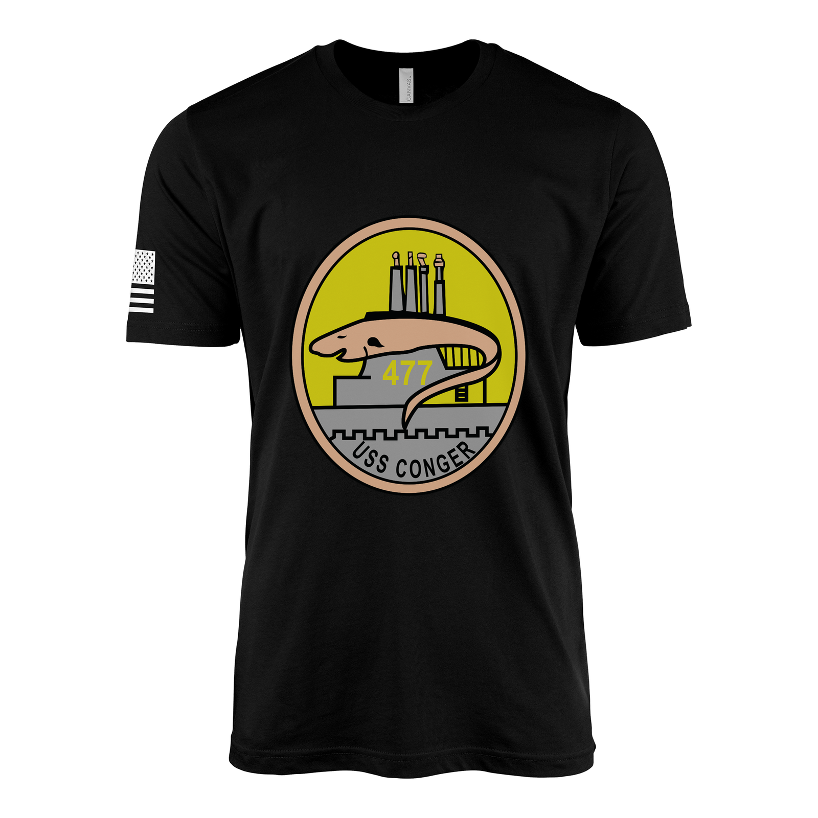 USS Conger (SS-477) Submarine T-Shirt Tactically Acquired Black M