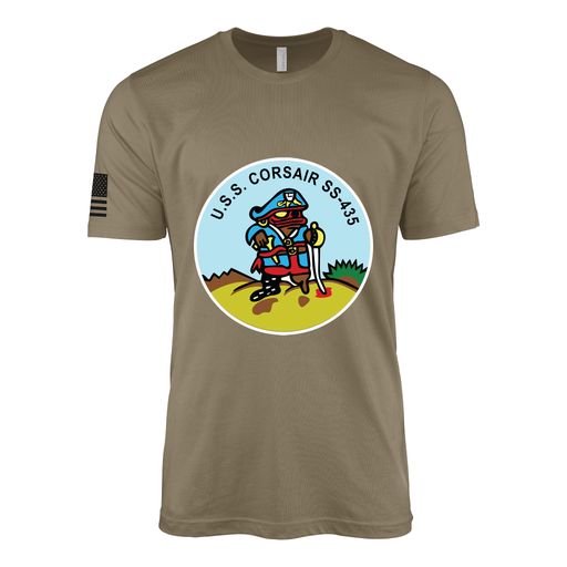 USS Corsair (SS-435) Submarine T-Shirt Tactically Acquired Coyote Brown S