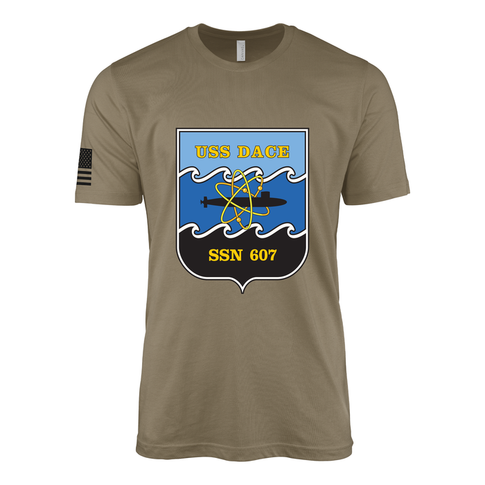 USS Dace (SSN-607) Submarine T-Shirt Tactically Acquired Coyote Brown S