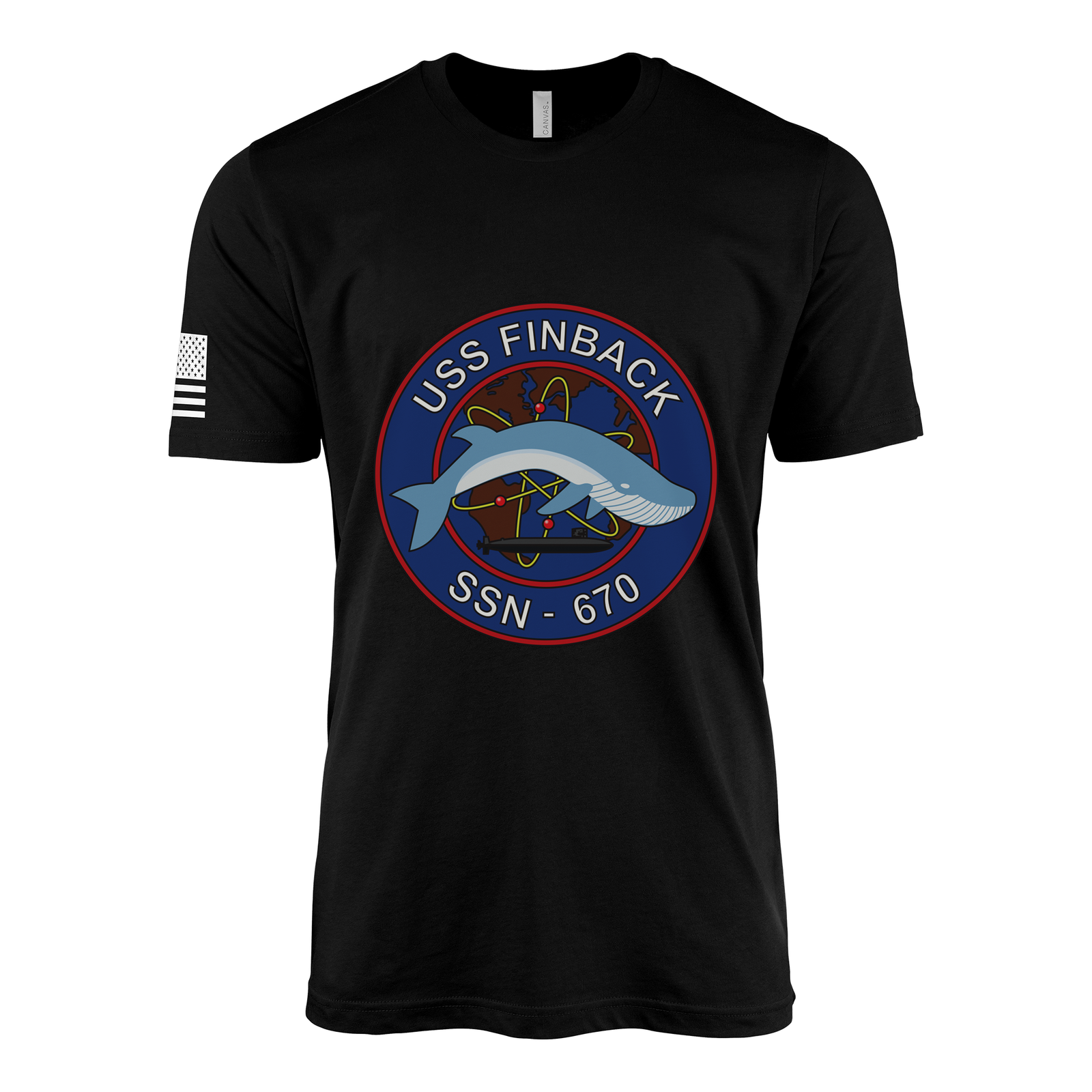 USS Finback (SSN-670) Submarine T-Shirt Tactically Acquired Black M