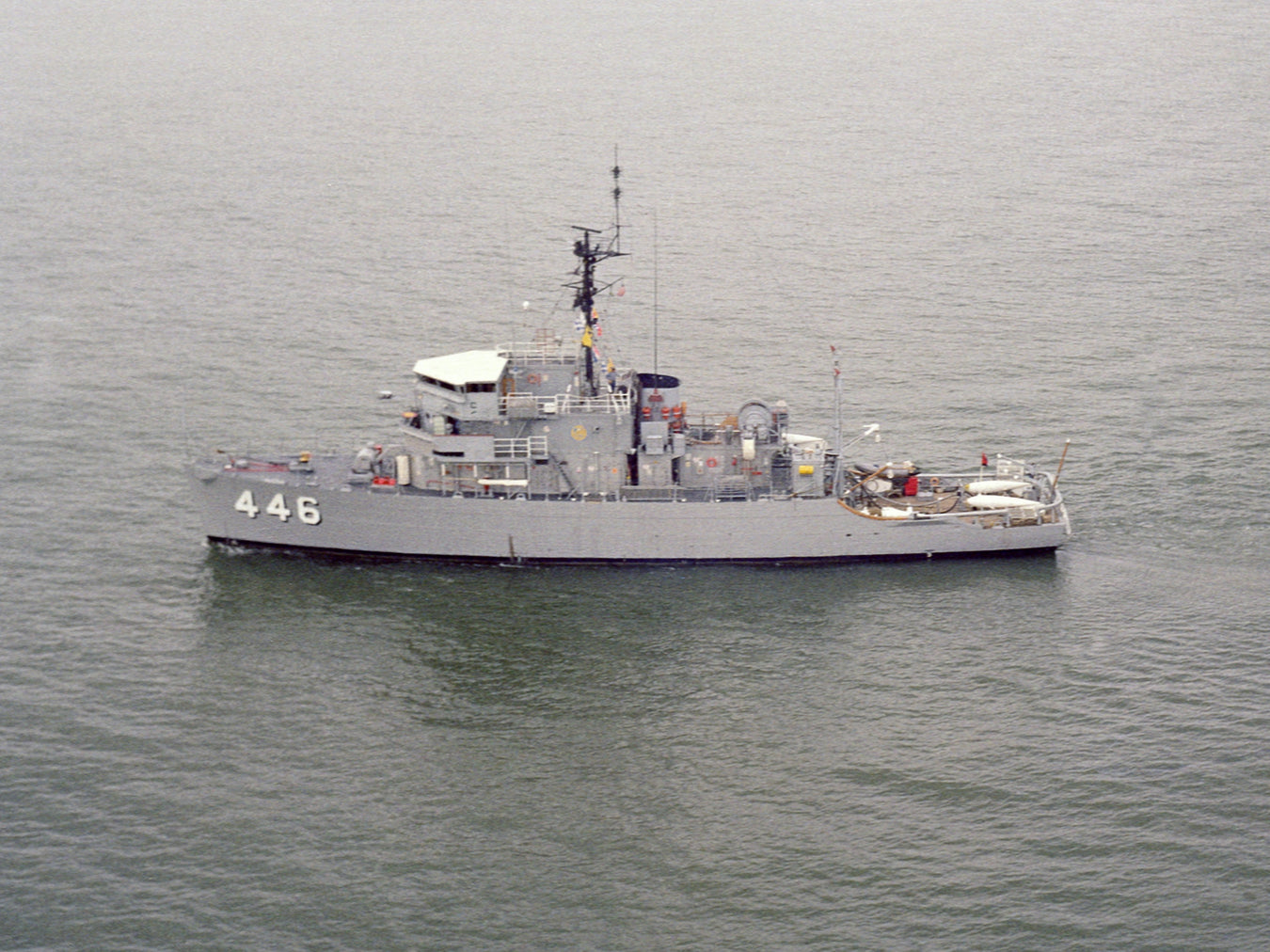 USS Fortify underway in the Atlantic Ocean on 6 July 1981