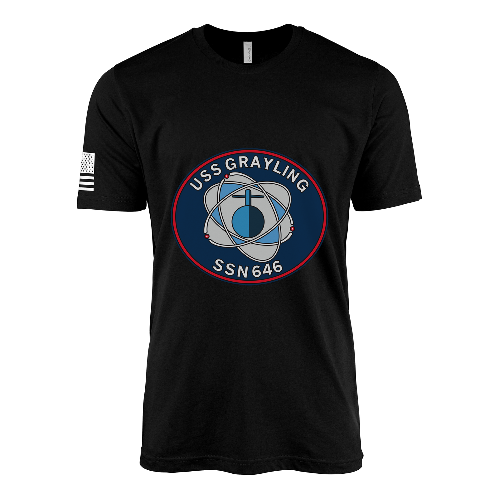 USS Grayling (SSN-646) Submarine T-Shirt Tactically Acquired Black M