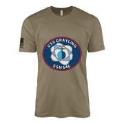 USS Grayling (SSN-646) Submarine T-Shirt Tactically Acquired Coyote Brown S