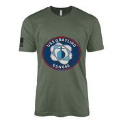 USS Grayling (SSN-646) Submarine T-Shirt Tactically Acquired Military Green L