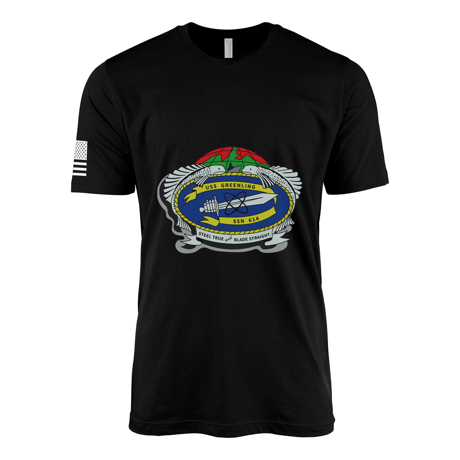 USS Greenling (SSN-614) Submarine T-Shirt Tactically Acquired Black M