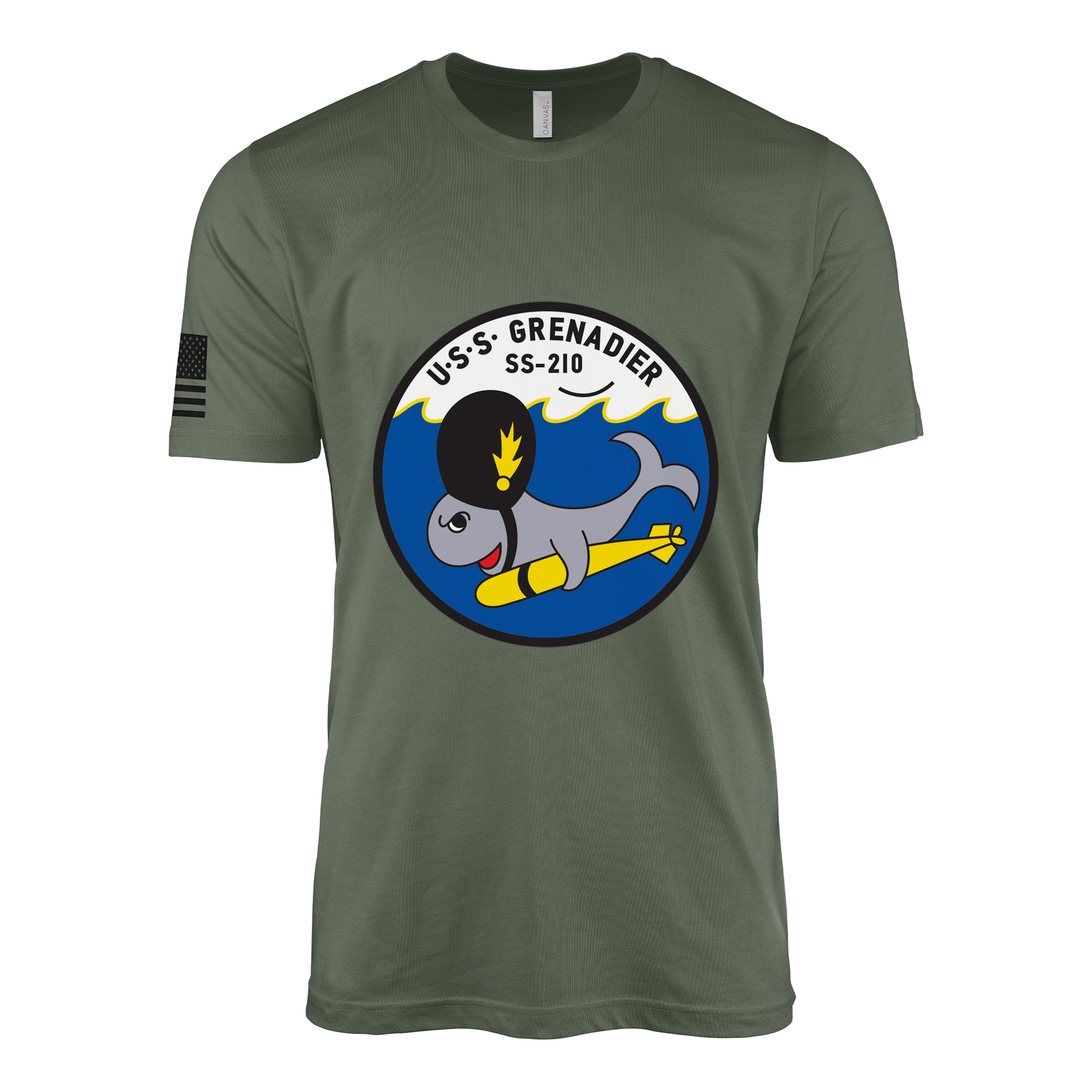 USS Grenadier (SS-210) Submarine T-Shirt Tactically Acquired Military Green L