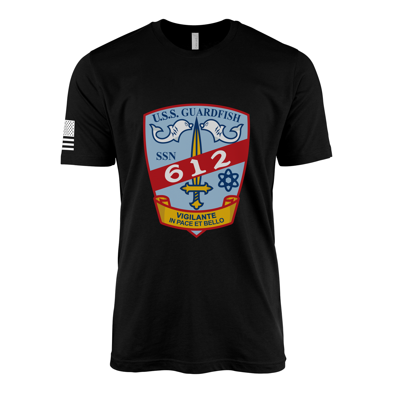 USS Guardfish (SSN-612) Submarine T-Shirt Tactically Acquired Black M