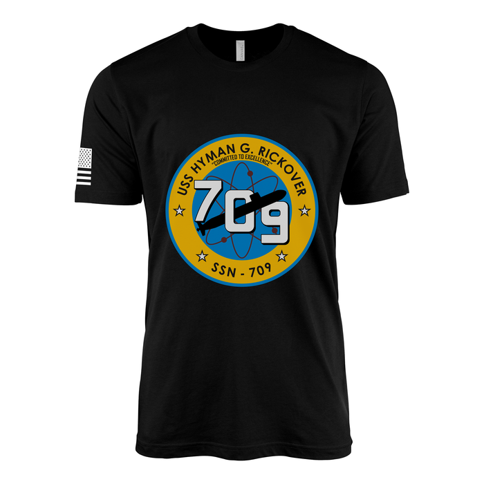 USS Hyman G Rickover (SSN-709) Submarine T-Shirt Tactically Acquired Black L