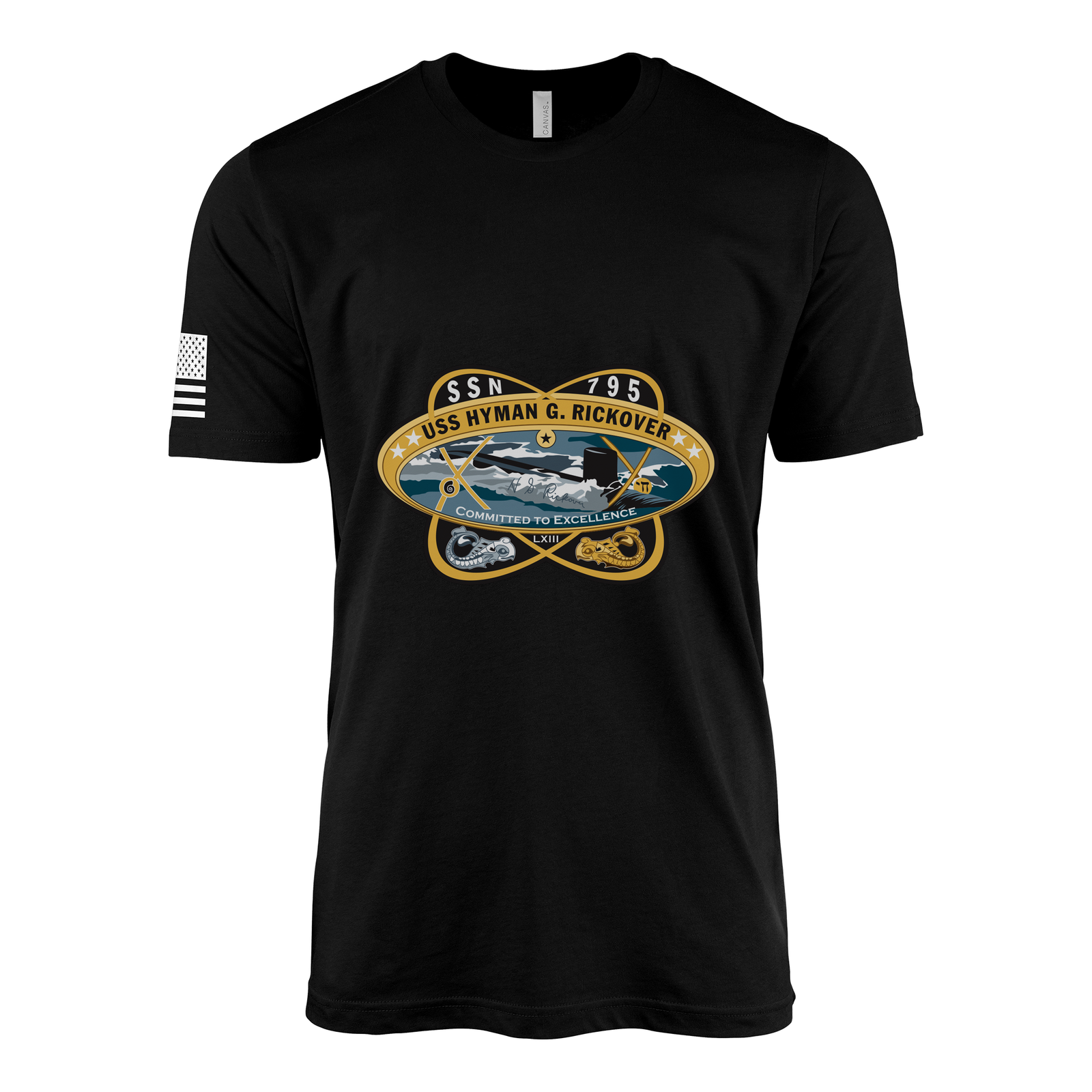 USS Hyman G Rickover (SSN-795) Submarine T-Shirt Tactically Acquired Black M