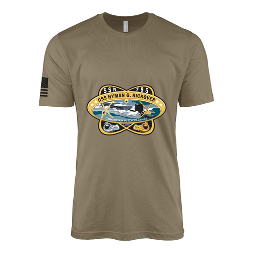 USS Hyman G Rickover (SSN-795) Submarine T-Shirt Tactically Acquired Coyote Brown S