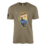 USS Illinois (SSN-786) Submarine T-Shirt Tactically Acquired Coyote Brown S