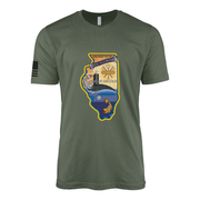 USS Illinois (SSN-786) Submarine T-Shirt Tactically Acquired Military Green XL