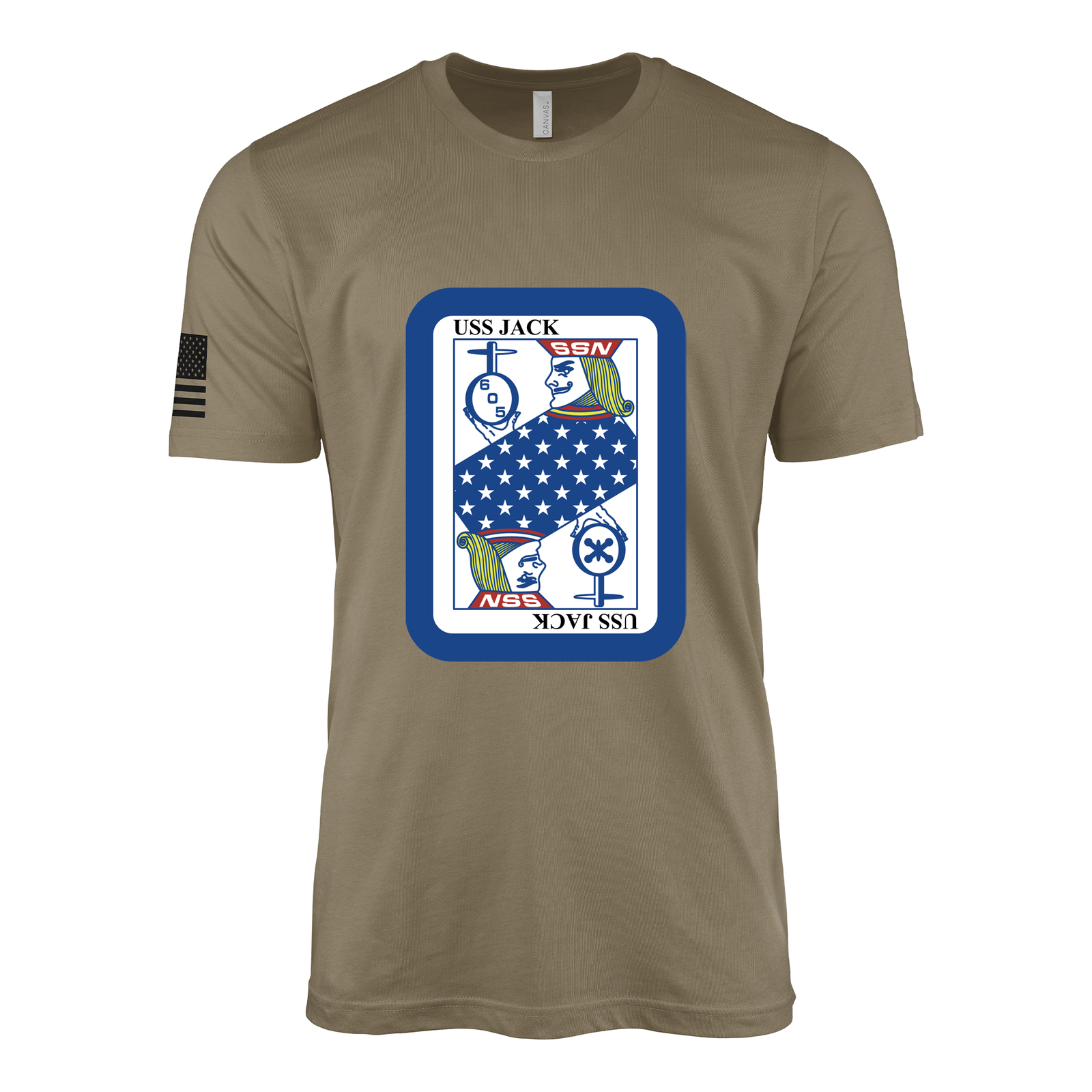 USS Jack (SSN-605) Submarine T-Shirt Tactically Acquired Coyote Brown S