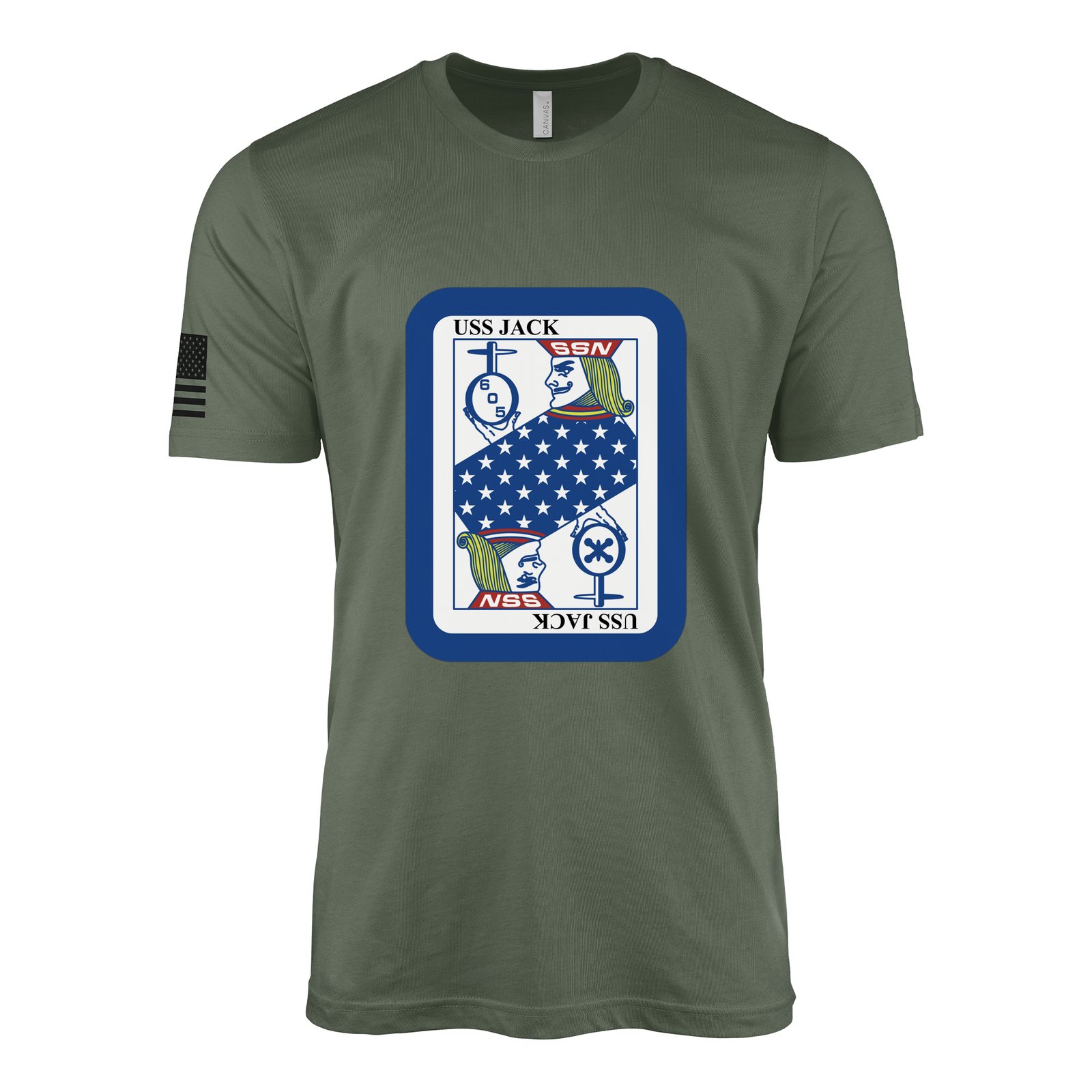 USS Jack (SSN-605) Submarine T-Shirt Tactically Acquired Military Green XL