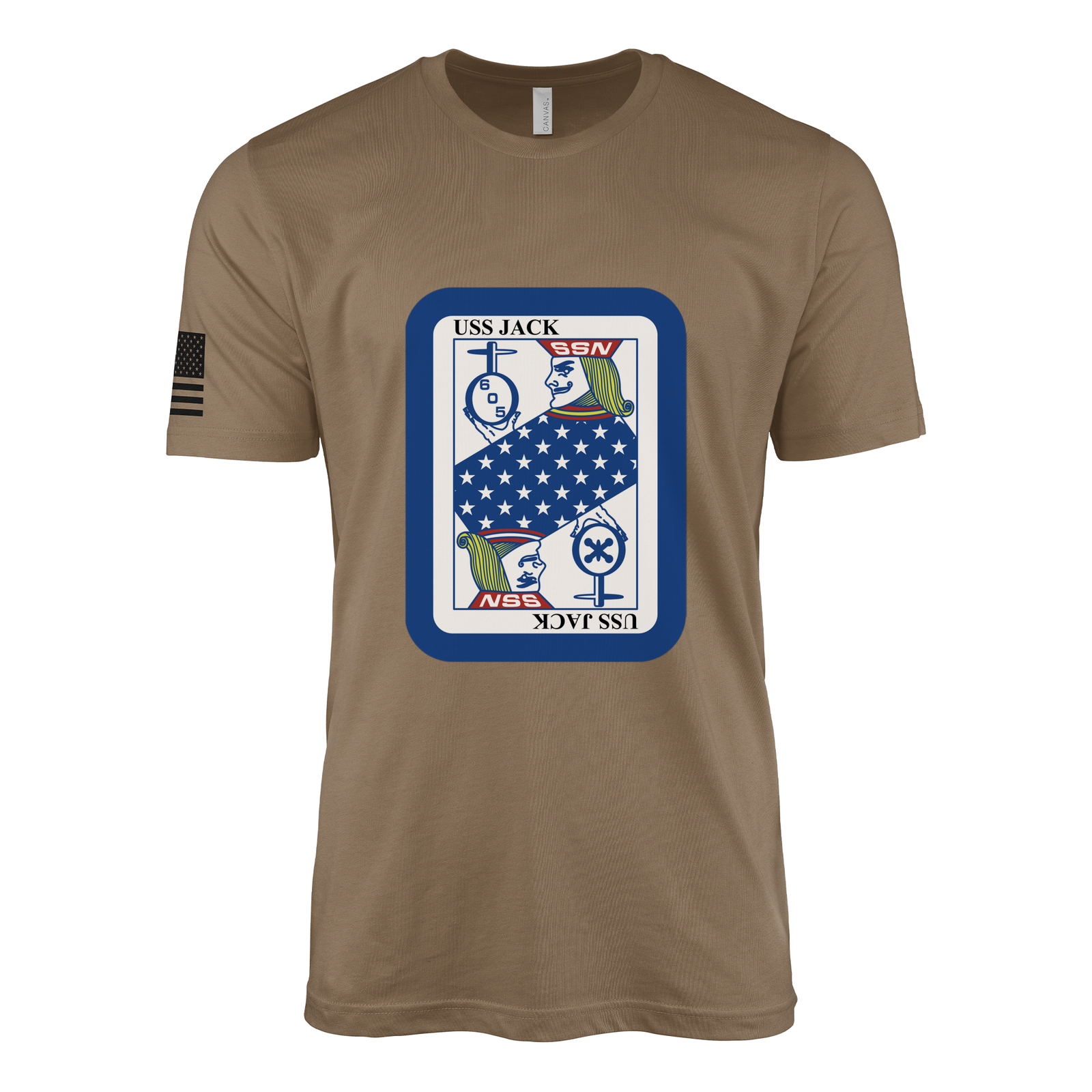 USS Jack (SSN-605) Submarine T-Shirt Tactically Acquired Woodland Brown M