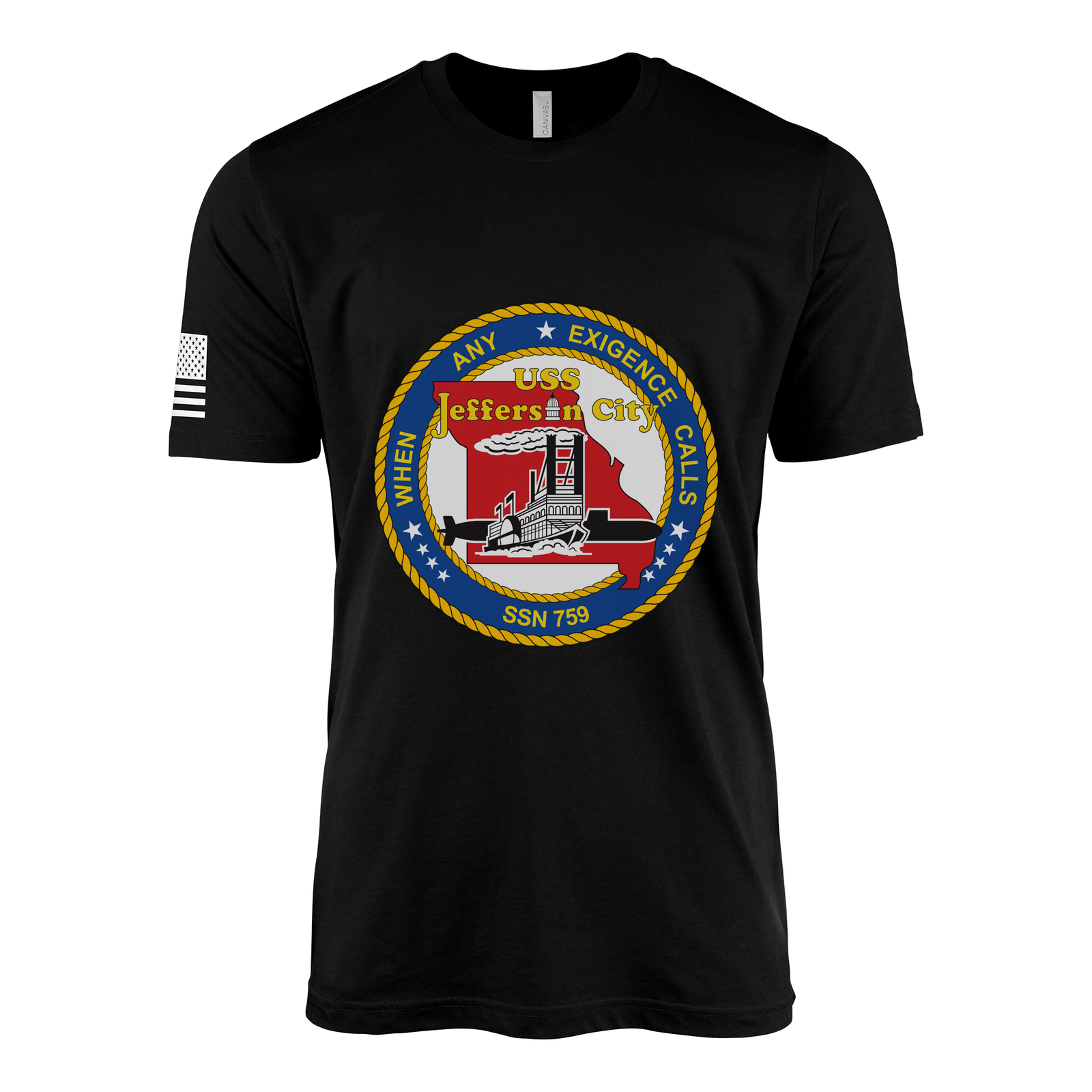 USS Jefferson City (SSN-759) Submarine T-Shirt Tactically Acquired Black L