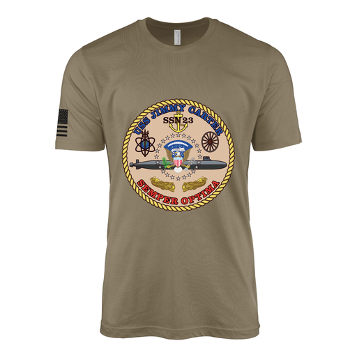 USS Jimmy Carter (SSN-23) Submarine T-Shirt Tactically Acquired Coyote Brown S