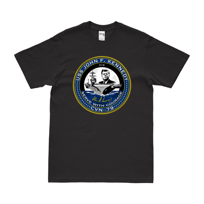 USS John F. Kennedy CVN-79 T-Shirt Tactically Acquired Black Clean Small