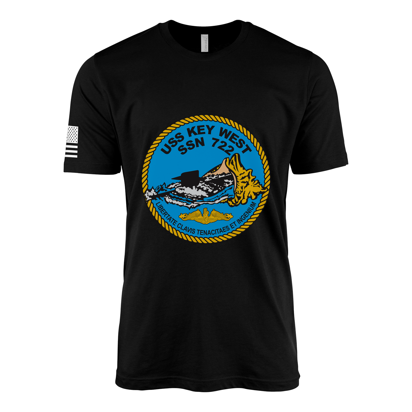 USS Key West (SSN-722) Submarine T-Shirt Tactically Acquired Black L