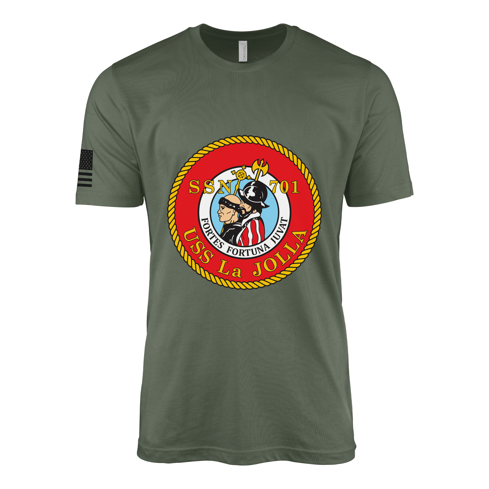 USS La Jolla (SSN-701) Submarine T-Shirt Tactically Acquired Military Green XL