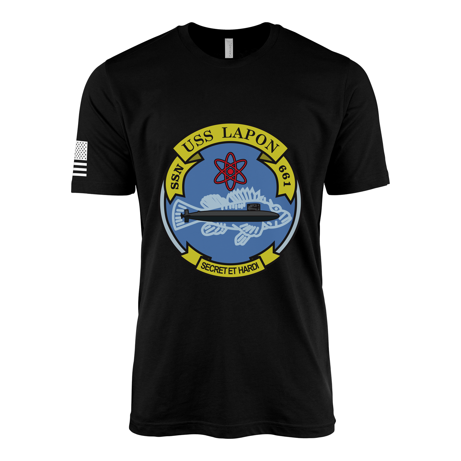 USS Lapon (SSN-661) Submarine T-Shirt Tactically Acquired Black L