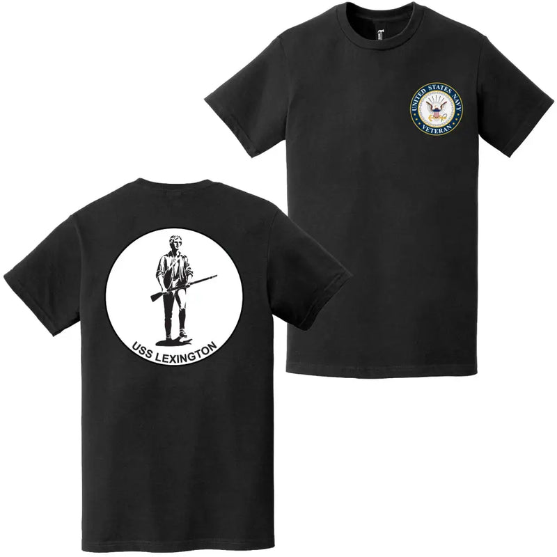 Double-Sided USS Lexington (CV-2) Veteran Emblem T-Shirt