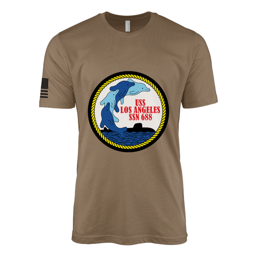 USS Los Angeles (SSN-688) Submarine T-Shirt Tactically Acquired Woodland Brown M