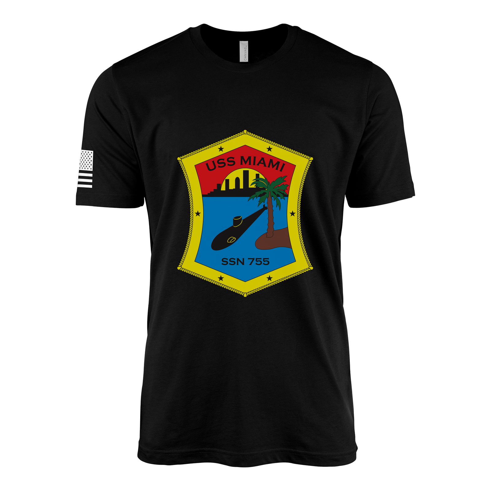 USS Miami (SSN-755) Submarine T-Shirt Tactically Acquired Black L