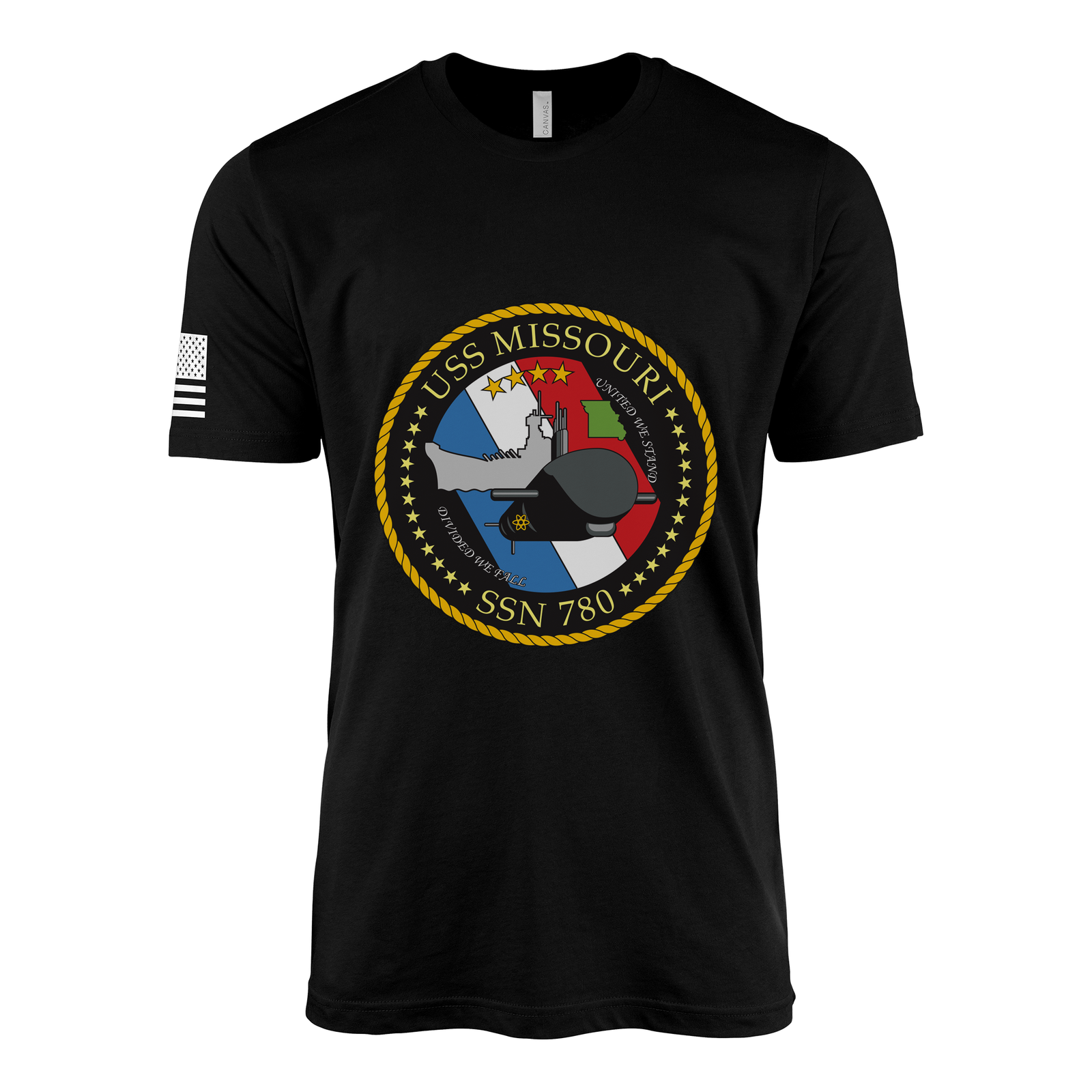 USS Missouri (SSN-780) Submarine T-Shirt Tactically Acquired Black L