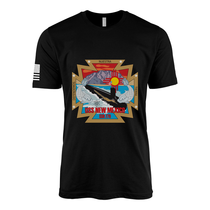 USS New Mexico (SSN-779) Submarine T-Shirt Tactically Acquired Black L