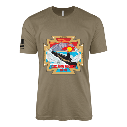 USS New Mexico (SSN-779) Submarine T-Shirt Tactically Acquired Coyote Brown S