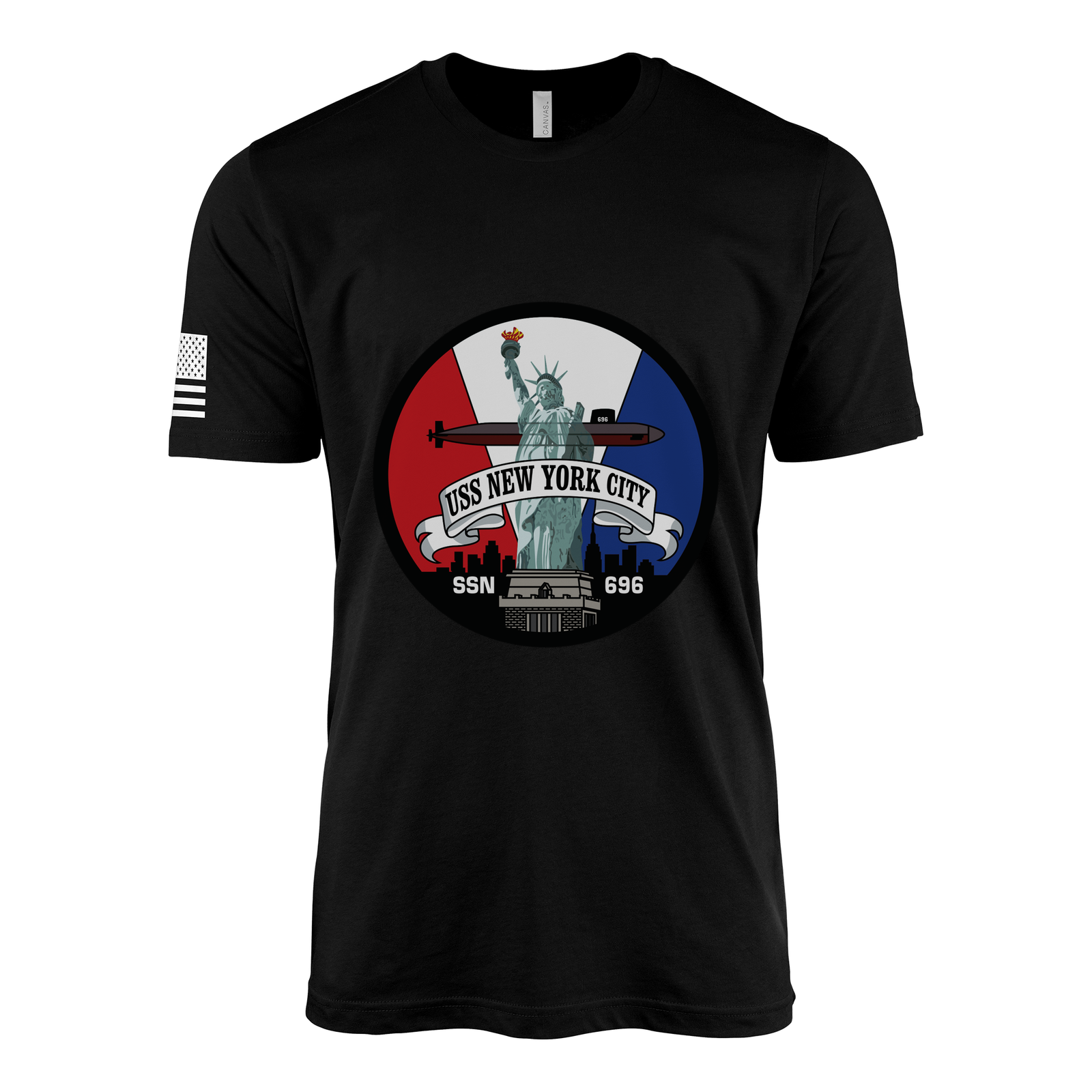 USS New York City (SSN-696) Submarine T-Shirt Tactically Acquired Black L