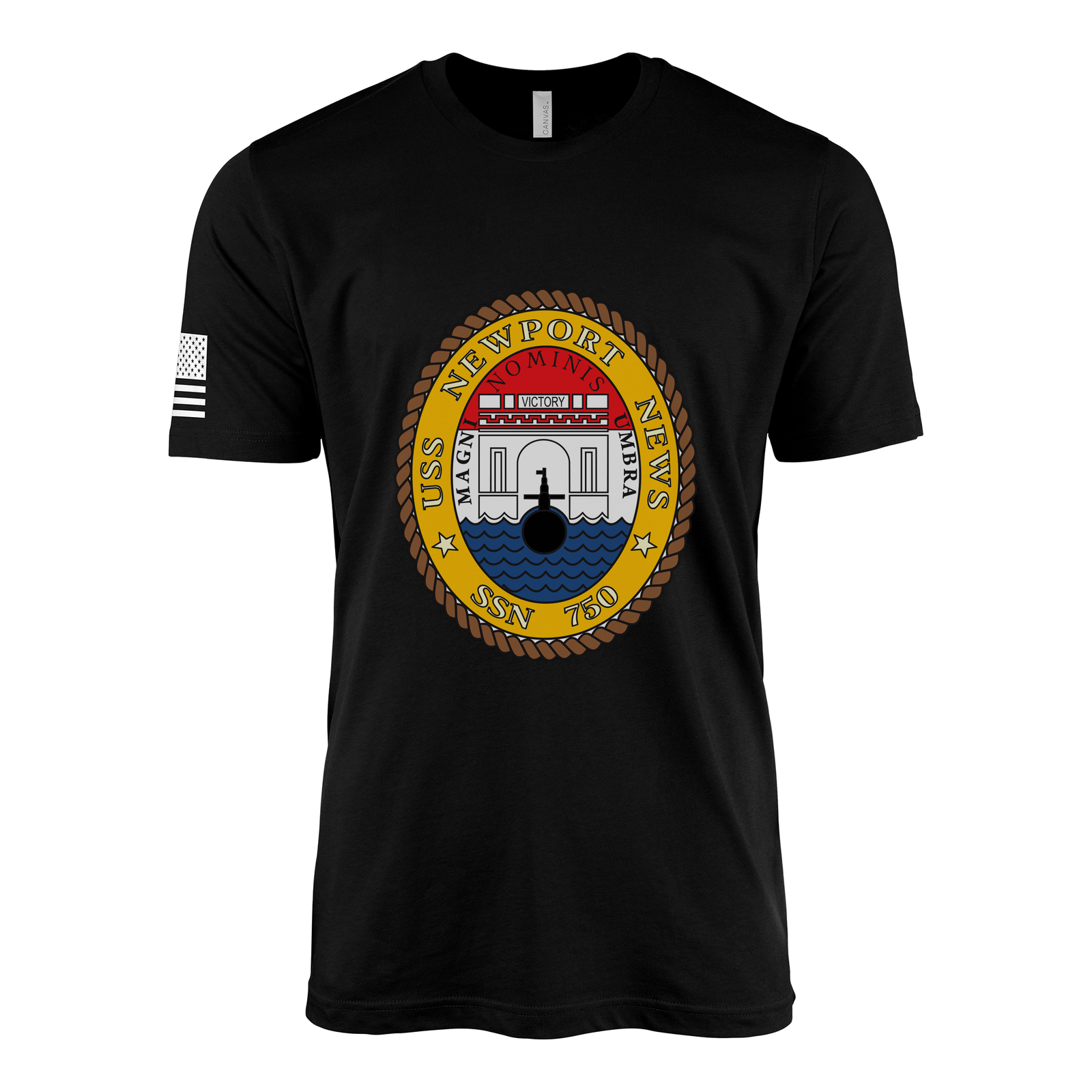 USS Newport News (SSN-750) Submarine T-Shirt Tactically Acquired Black L