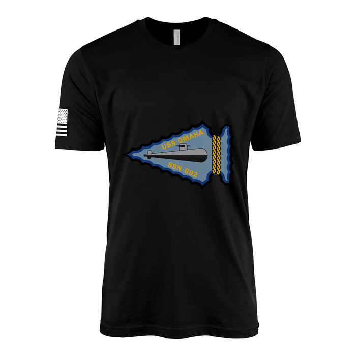 USS Omaha (SSN-692) Submarine T-Shirt Tactically Acquired Black L
