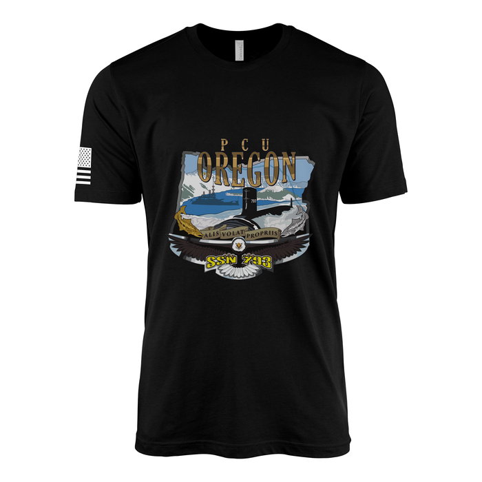 USS Oregon (SSN-793) Submarine T-Shirt Tactically Acquired Black L