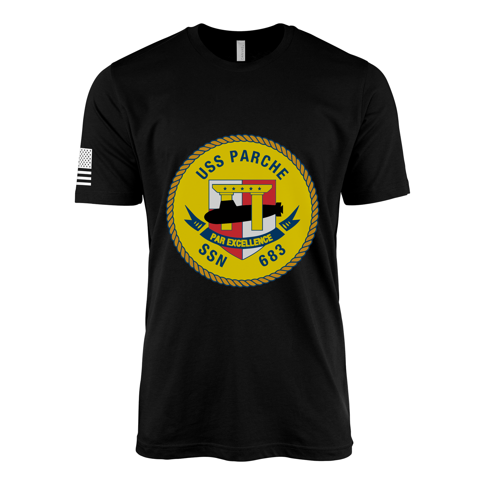 USS Parche (SSN-683) Submarine T-Shirt Tactically Acquired Black L