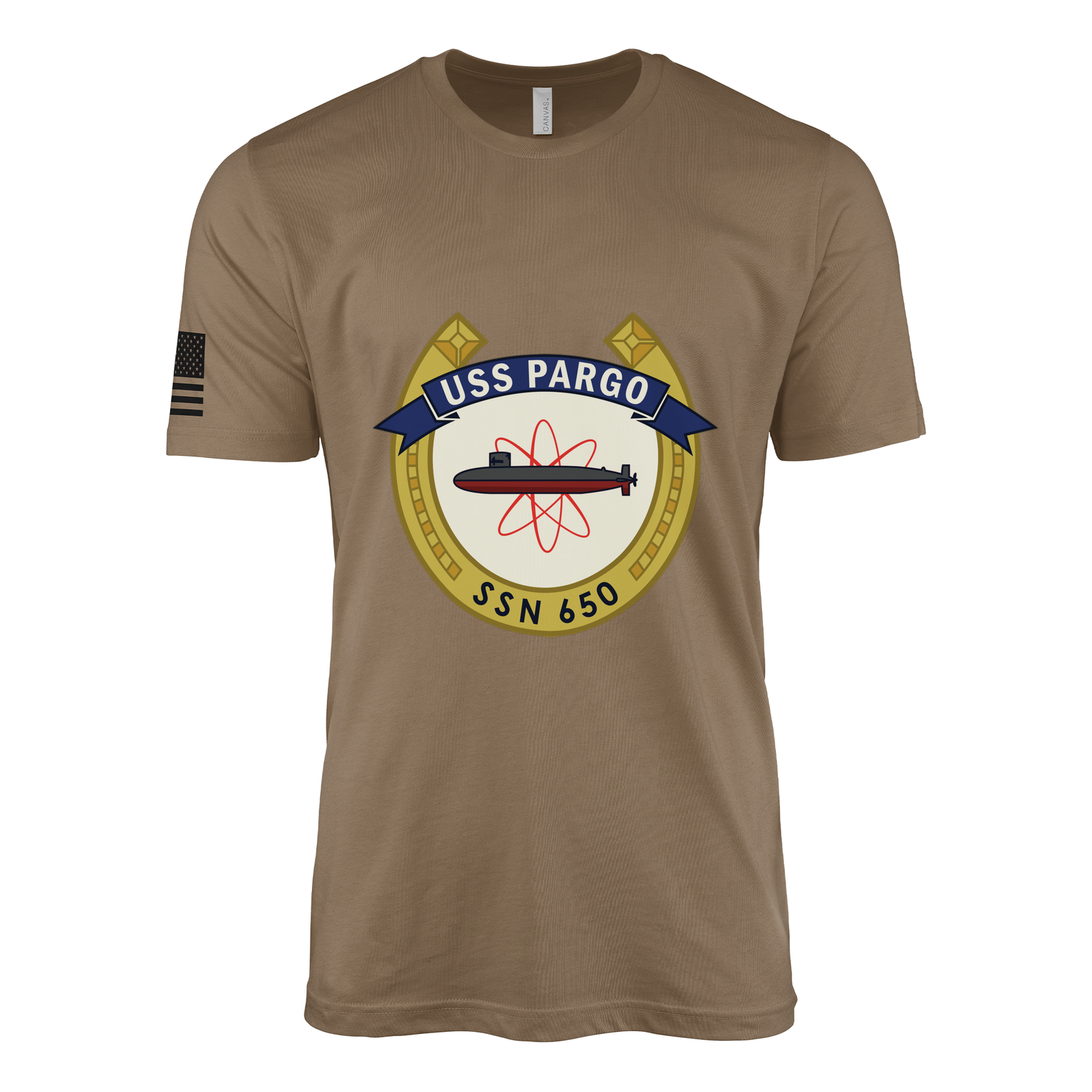 USS Pargo (SSN-650) Submarine T-Shirt Tactically Acquired Woodland Brown M