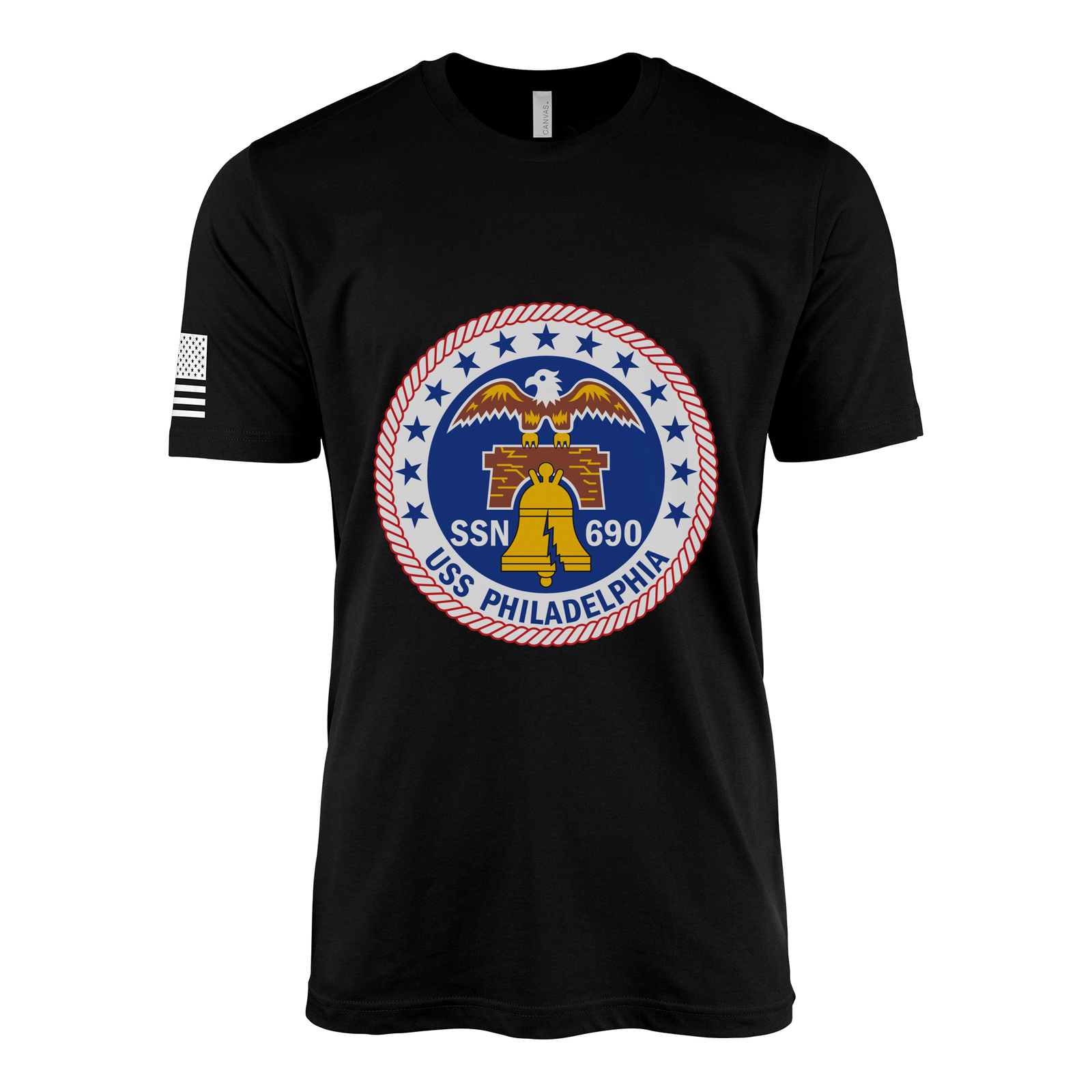 USS Philadelphia (SSN-690) Submarine T-Shirt Tactically Acquired Black L