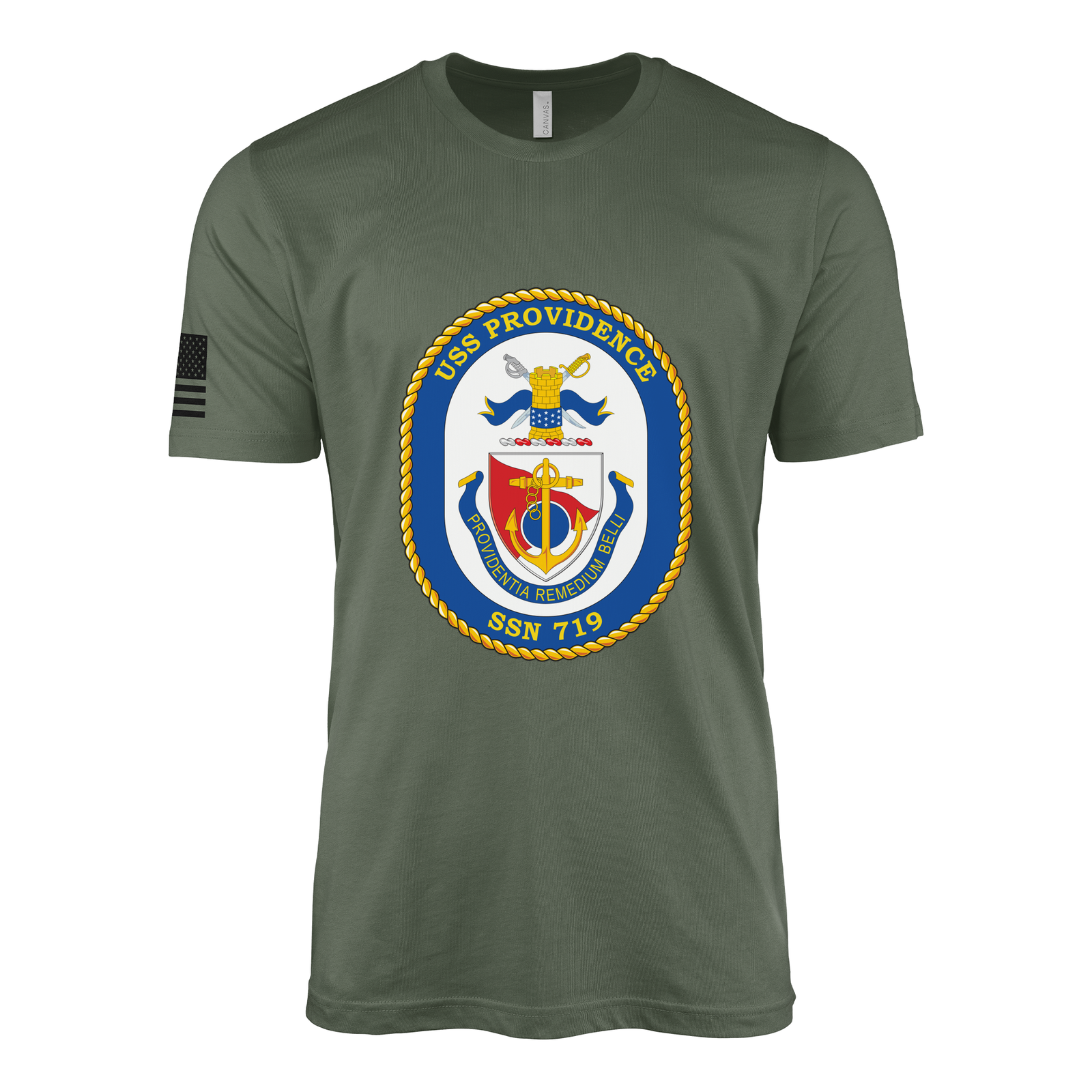 USS Providence (SSN-719) Submarine T-Shirt Tactically Acquired Military Green XL