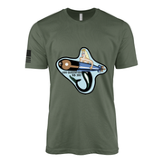 USS Queenfish (SS-393) Submarine T-Shirt Tactically Acquired Military Green L