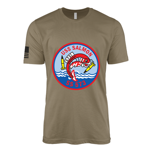 USS Salmon (SS-573) Submarine T-Shirt Tactically Acquired Coyote Brown S