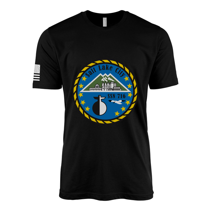 USS Salt Lake City (SSN-716) Submarine T-Shirt Tactically Acquired Black L